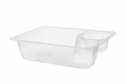 Лоток под запайку 210x148x50 с соусником, Прозрачный